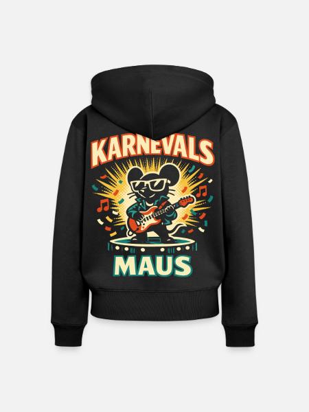 Karneval Mouse Rock Köln Geschenk Süß - Frauen Premium Bio Zip Hoodie - Schwarz