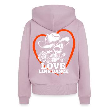 Love Line Dance Skull - Frauen Premium Bio Zip Hoodie - Altrosa - Hinten - Julia (174cm)