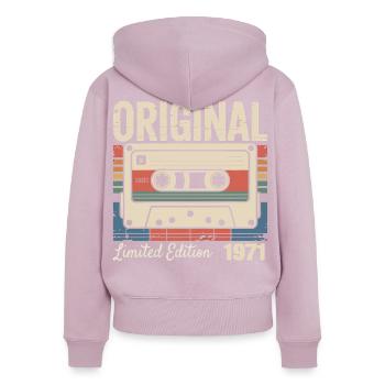 55th Anniversary - Vintage Gift 1971 - Women's Premium Organic Zip Hoodie - dusky pink - Back - Julia (174cm)
