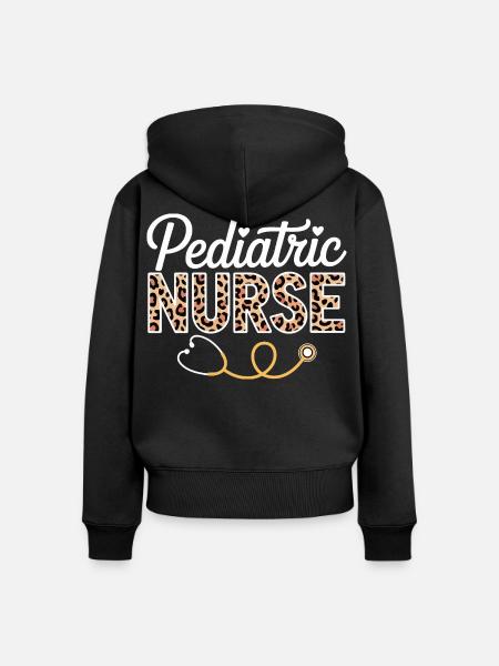 Pädiatrische Krankenschwester Leoparden - Frauen Premium Bio Zip Hoodie - Schwarz