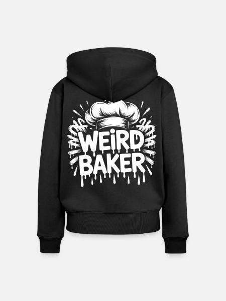 Weird Baker - Frauen Premium Bio Zip Hoodie - Schwarz