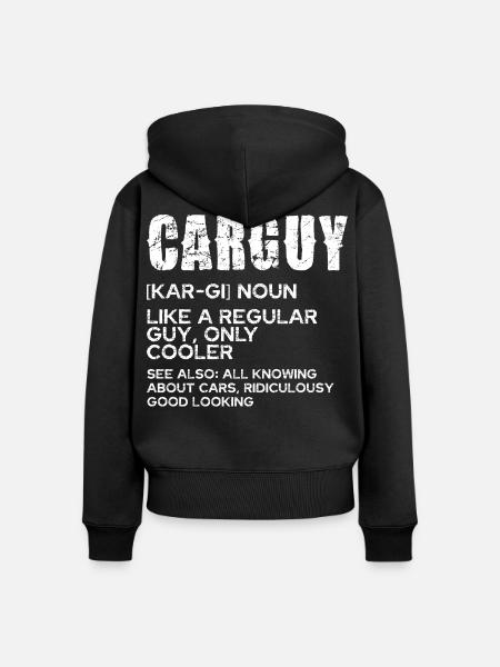CarGuy Distressed Typografie - Frauen Premium Bio Zip Hoodie - Schwarz