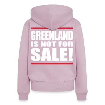 Greenland Is Not For Sale - Frauen Premium Bio Zip Hoodie - Altrosa - Hinten - Julia (174cm)