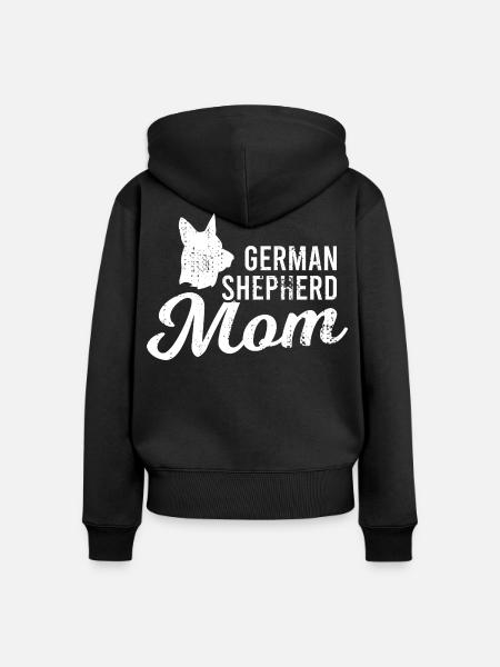 German Shepherd Mom - Frauen Premium Bio Zip Hoodie - Schwarz