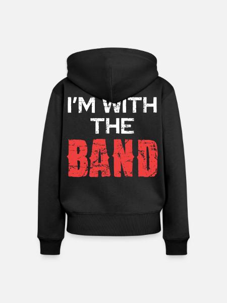 Ich bin bei der Band - Frauen Premium Bio Zip Hoodie - Schwarz