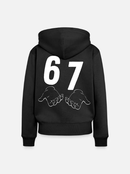 67 Six Seven - Frauen Premium Bio Zip Hoodie - Schwarz