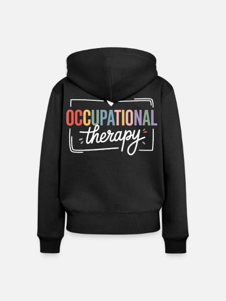Farbige Berufstherapie Typografie - Frauen Premium Bio Zip Hoodie - Schwarz