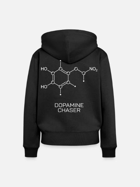 Dopamine Chaser Molekül - Frauen Premium Bio Zip Hoodie - Schwarz