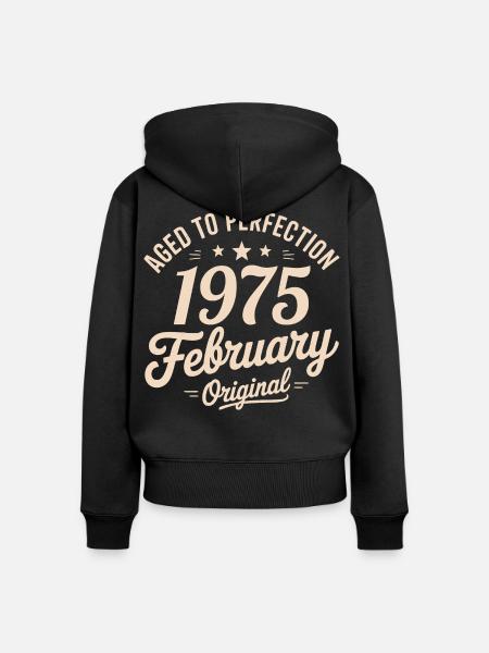Februar 1975 – Februar 1975 - Frauen Premium Bio Zip Hoodie - Schwarz