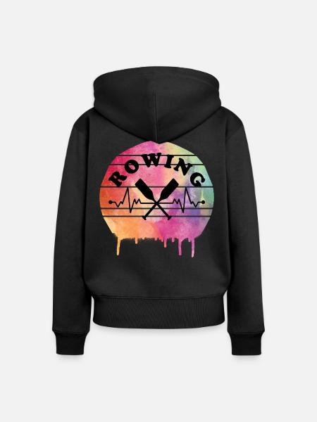 Rowing - Frauen Premium Bio Zip Hoodie - Schwarz