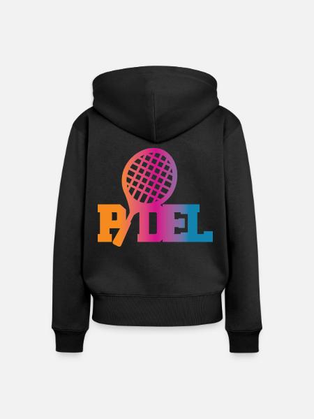 Padel - Frauen Premium Bio Zip Hoodie - Schwarz