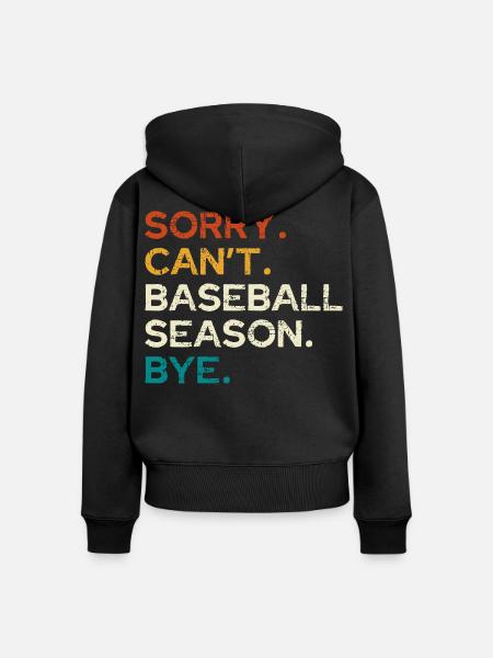 Sorry, Baseball-Saison vorbei - Frauen Premium Bio Zip Hoodie - Schwarz