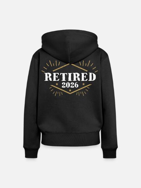 Ruhestand 2026 Rentner Rentnerin - Frauen Premium Bio Zip Hoodie - Schwarz