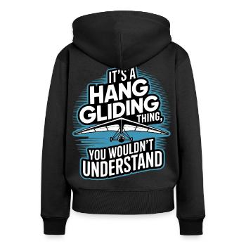 Drachenflieger Hängegleiter Luftsport Enthusiasten - Frauen Premium Bio Zip Hoodie - Schwarz - Hinten - Julia (174cm)
