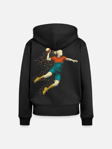 handball mädchen - Frauen Premium Bio Zip Hoodie - Schwarz