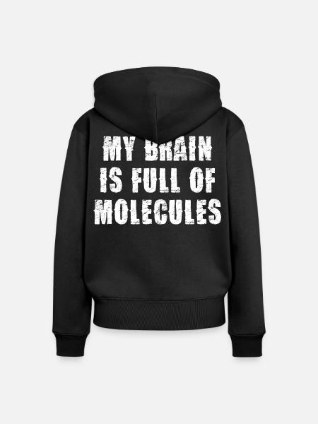Gehirn voller Moleküle - Frauen Premium Bio Zip Hoodie - Schwarz
