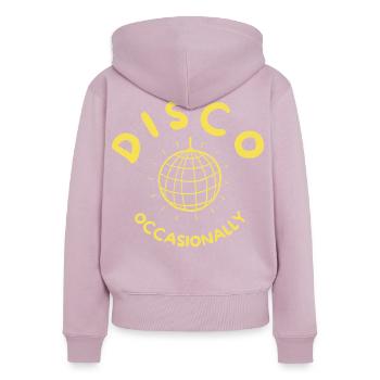 Disco Occasionally - Together Together Retroyellow - Frauen Premium Bio Zip Hoodie - Altrosa - Hinten - Julia (174cm)