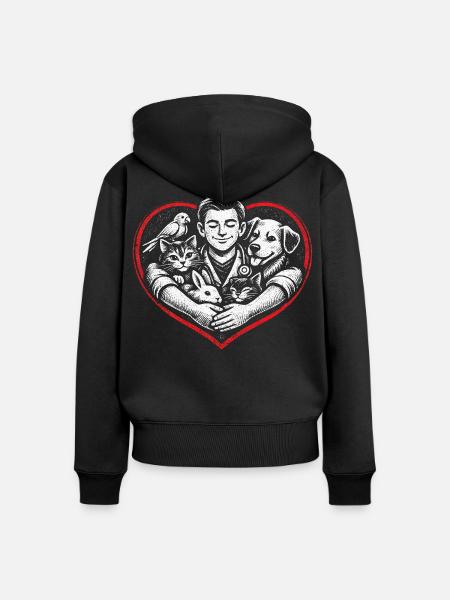 Tierarzt Tiermediziner - Frauen Premium Bio Zip Hoodie - Schwarz