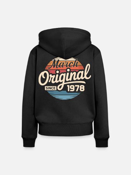 Legendär seit märz 1978 - Frauen Premium Bio Zip Hoodie - Schwarz