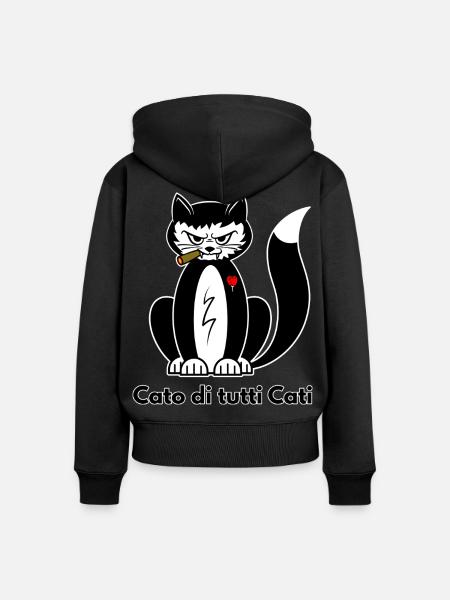 Cato di Tutti Cati - Frauen Premium Bio Zip Hoodie - Schwarz
