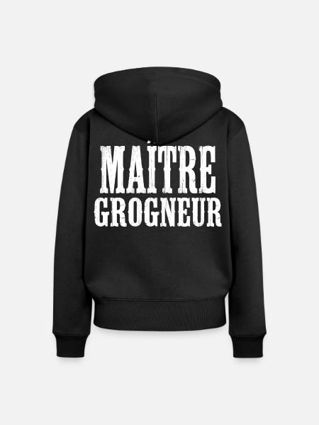 Grummeliger Humor Nörgler Meistergrunzer - Frauen Premium Bio Zip Hoodie - Schwarz