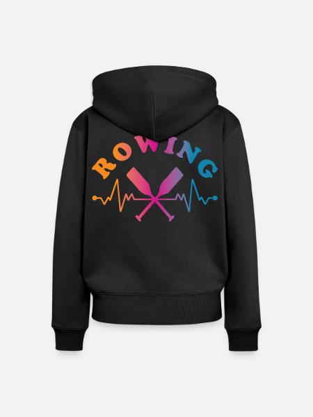 Rowing Wassersport - Frauen Premium Bio Zip Hoodie - Schwarz