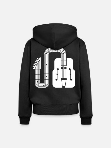 Abstract Shape Retro-Gitarre - Frauen Premium Bio Zip Hoodie - Schwarz