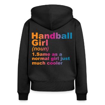 Handball player - Women's Premium Organic Zip Hoodie - black - Back - Julia (174cm)