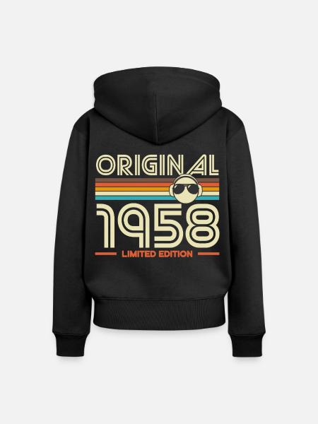 Originale Retro-Edition von 1958 - Frauen Premium Bio Zip Hoodie - Schwarz