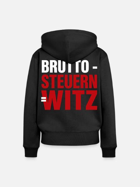 Brutto - Steuern = Witz - Frauen Premium Bio Zip Hoodie - Schwarz