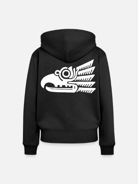 Weißer Stammesvogelkopf - Frauen Premium Bio Zip Hoodie - Schwarz
