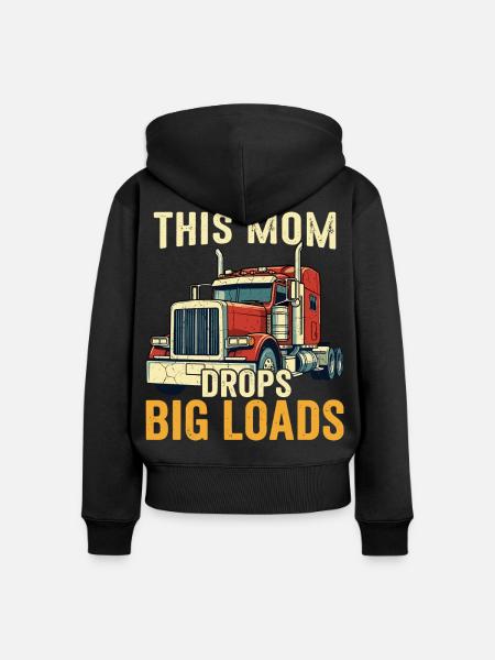 Lkw-Fahrer, Mutter, Sattelzugfahrerin, Mutter - Frauen Premium Bio Zip Hoodie - Schwarz