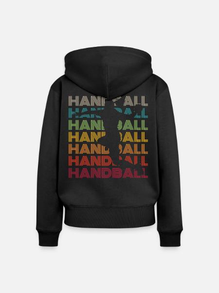 Handball Spielerin - Frauen Premium Bio Zip Hoodie - Schwarz