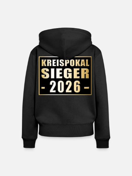 Kreispokalsieger 2026 - Frauen Premium Bio Zip Hoodie - Schwarz