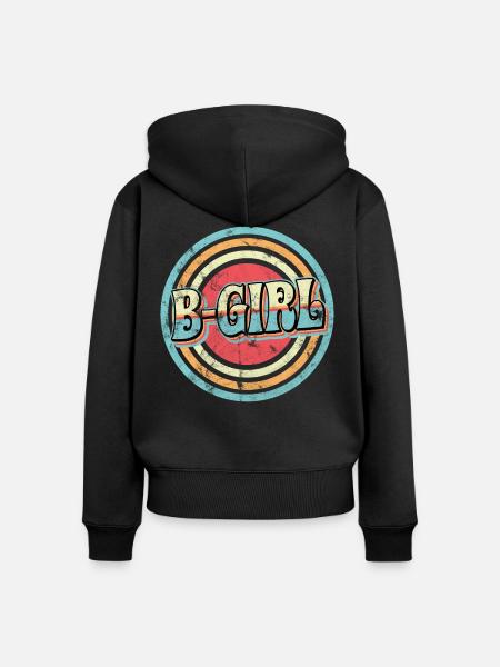 b-Girl Breakdance Girl - Frauen Premium Bio Zip Hoodie - Schwarz