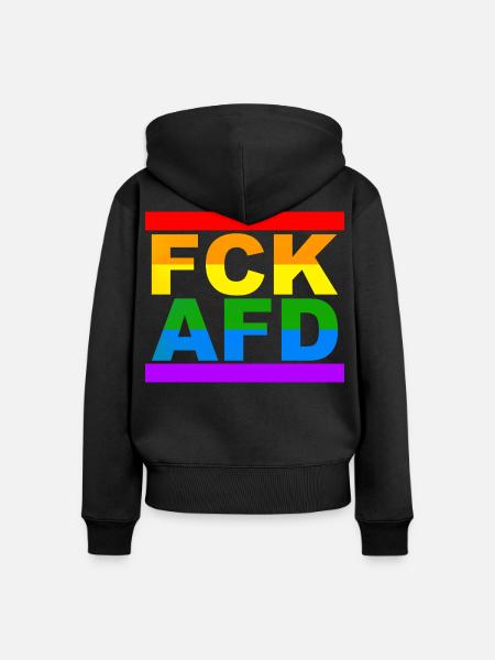 FCK AFD - Frauen Premium Bio Zip Hoodie - Schwarz