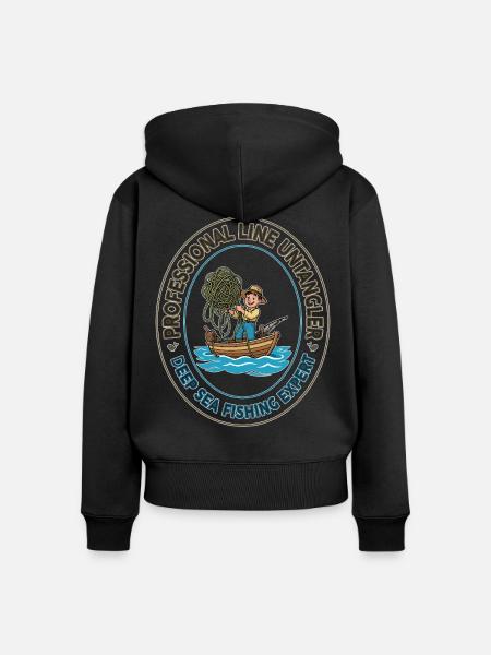 Tiefseelinien-Entangler-Fleck - Frauen Premium Bio Zip Hoodie - Schwarz