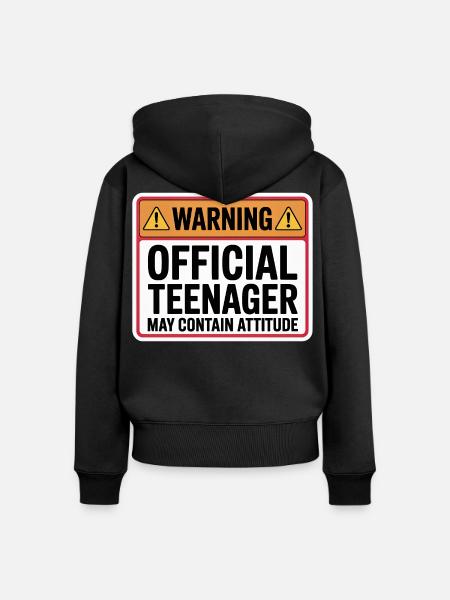 Teenager - Frauen Premium Bio Zip Hoodie - Schwarz