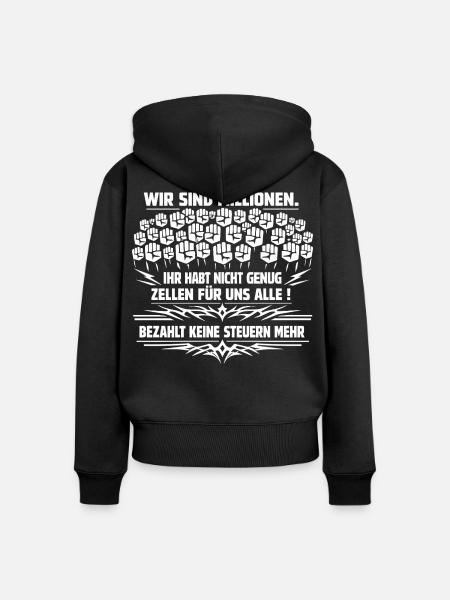Wir Sind Millionen - Frauen Premium Bio Zip Hoodie - Schwarz
