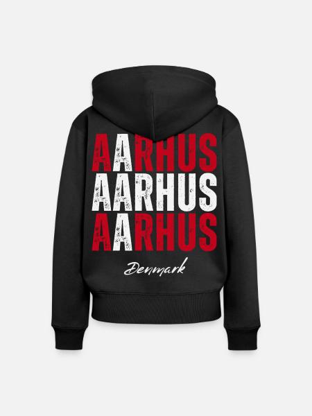 Aarhus im Herzen, Dänemark Gegenwart - Frauen Premium Bio Zip Hoodie - Schwarz