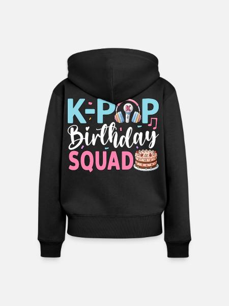 K-Pop Birthday Squad - Frauen Premium Bio Zip Hoodie - Schwarz