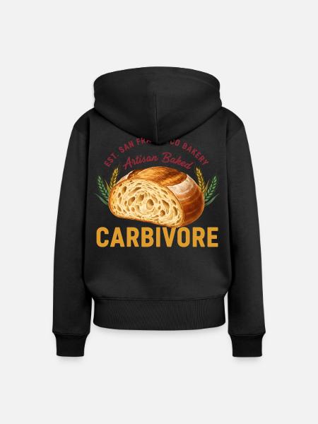 Sauerteigbrot Backkarbivore San Francisco - Frauen Premium Bio Zip Hoodie - Schwarz