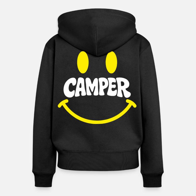 Campersmile - Sweat à capuche zippé Premium bio Femme - noir