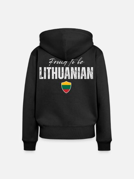 Stolzer litauischer, hergestellt in Litauen - Frauen Premium Bio Zip Hoodie - Schwarz