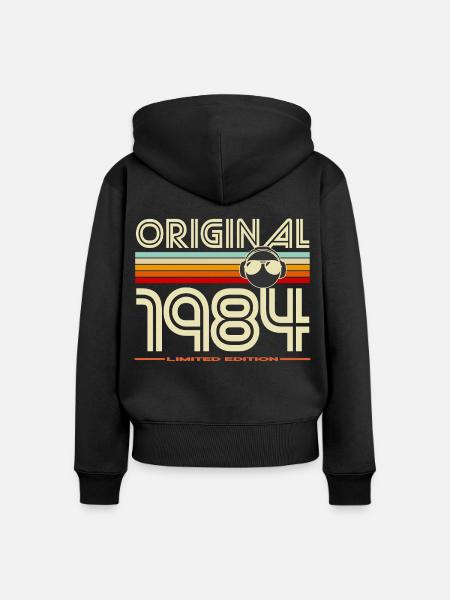 Originale limitierte Ausgabe von 1984 - Frauen Premium Bio Zip Hoodie - Schwarz