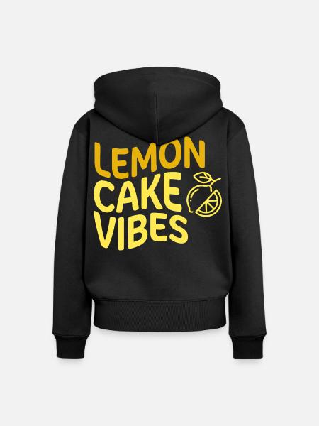 Lemon Cake Vibes Zitronenkuchen - Frauen Premium Bio Zip Hoodie - Schwarz
