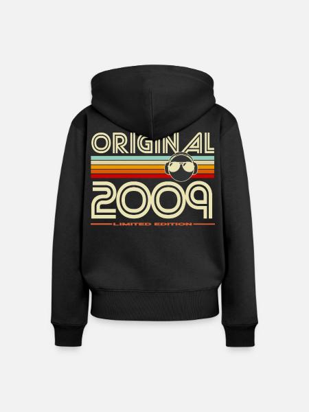 Originale Retro-Edition 2009 - Frauen Premium Bio Zip Hoodie - Schwarz