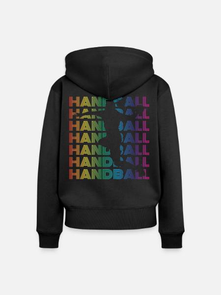 Handball Spielerin - Frauen Premium Bio Zip Hoodie - Schwarz
