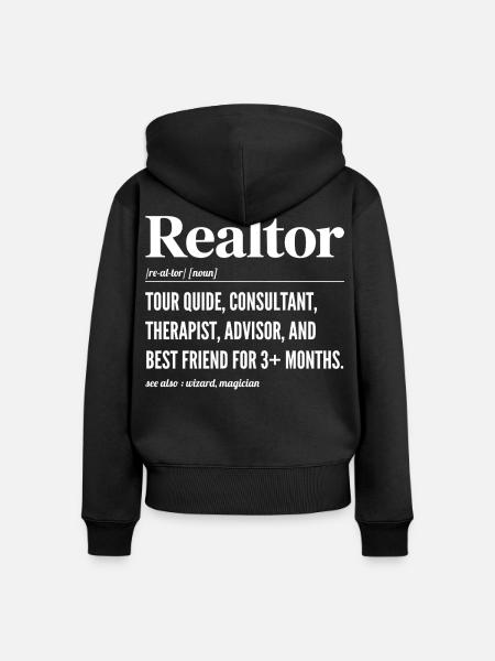 Definition Humor Immobilienmakler – Makler - Frauen Premium Bio Zip Hoodie - Schwarz