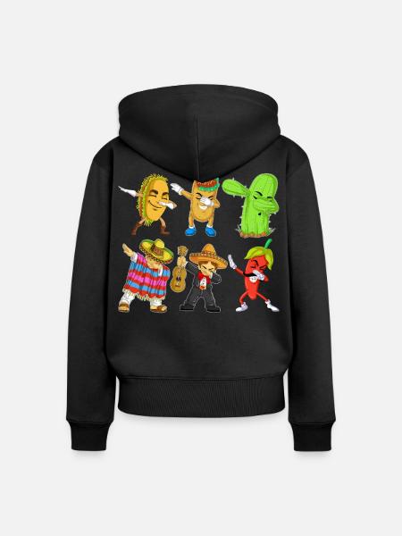 Cinco de Mayo Dab-Hemd - Frauen Premium Bio Zip Hoodie - Schwarz